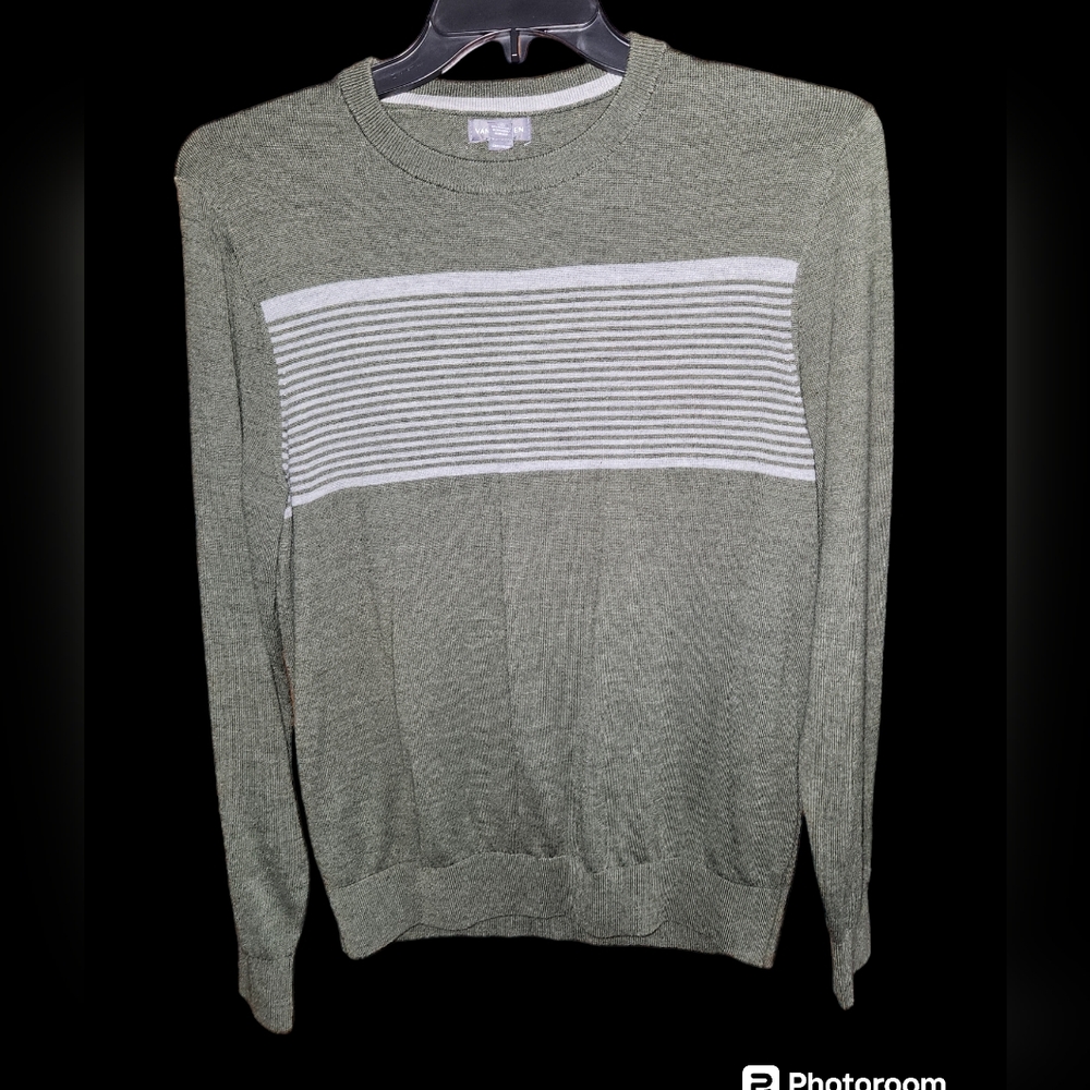 Van Heusen Green & Gray Pullover Sweater Size Med